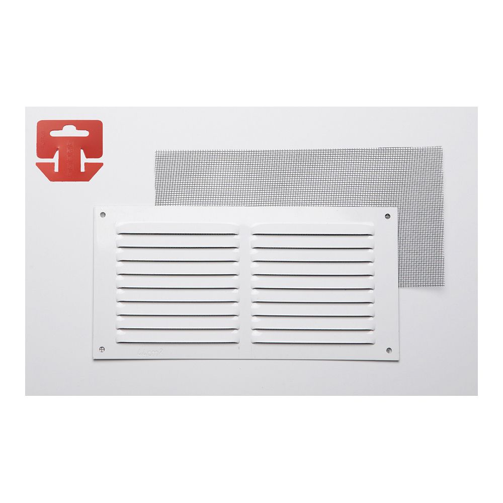 Grelha anti-mosquito alumínio 0,6 lacado branco 300x150mm (g)