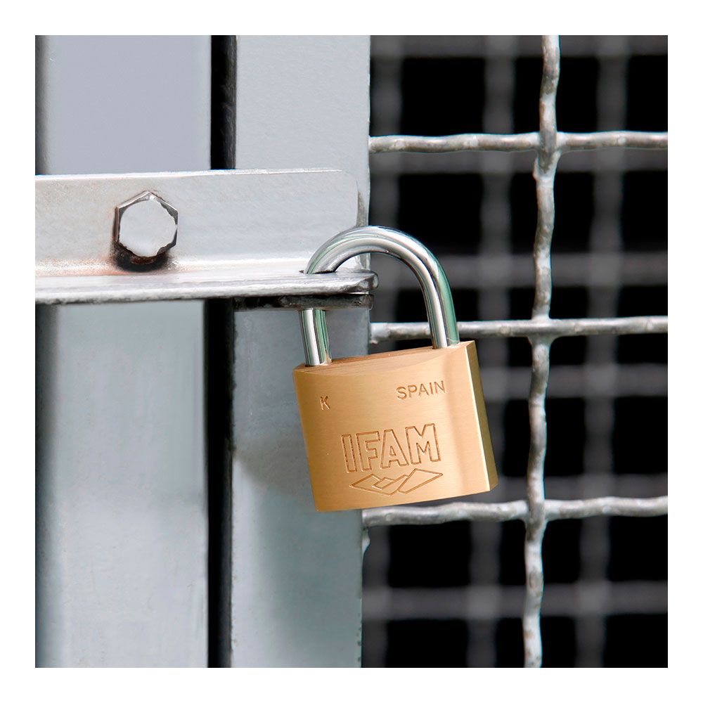 Cadeado K50. latão. 50mm. com 2 chaves. arco normal. ifam - Image 2