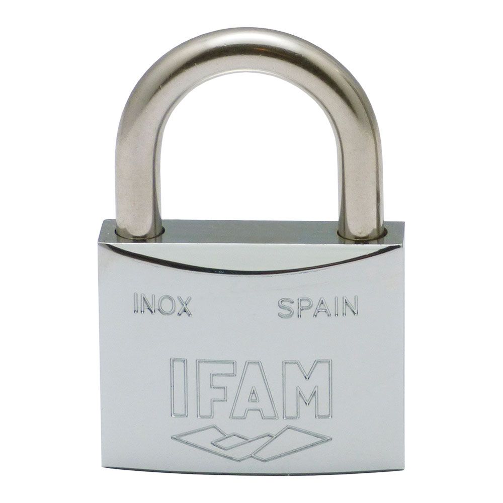 Cadeado de aço INOX 40 inoxidavel 40mm. com 2 chaves. arco normal. ifam