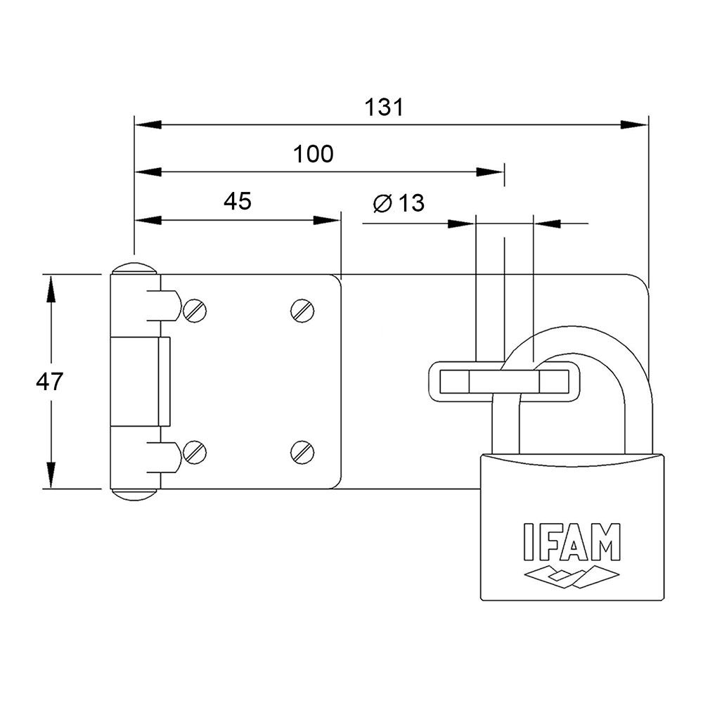 Porta cadeado PC430 aço 131x47mm Ø13mm. ifam - Image 3