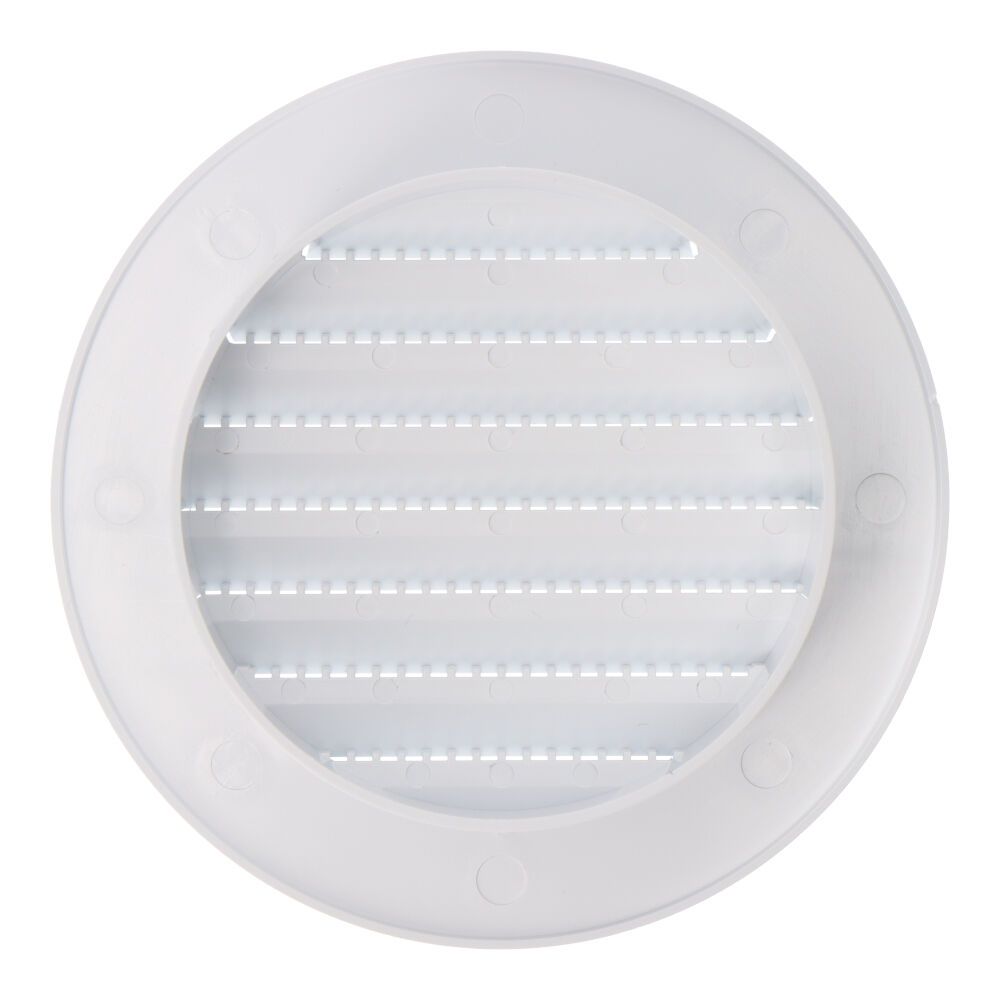 Grelha de ventilação redonda embutida com mosquitão Ø80mm ABS branco - Image 2