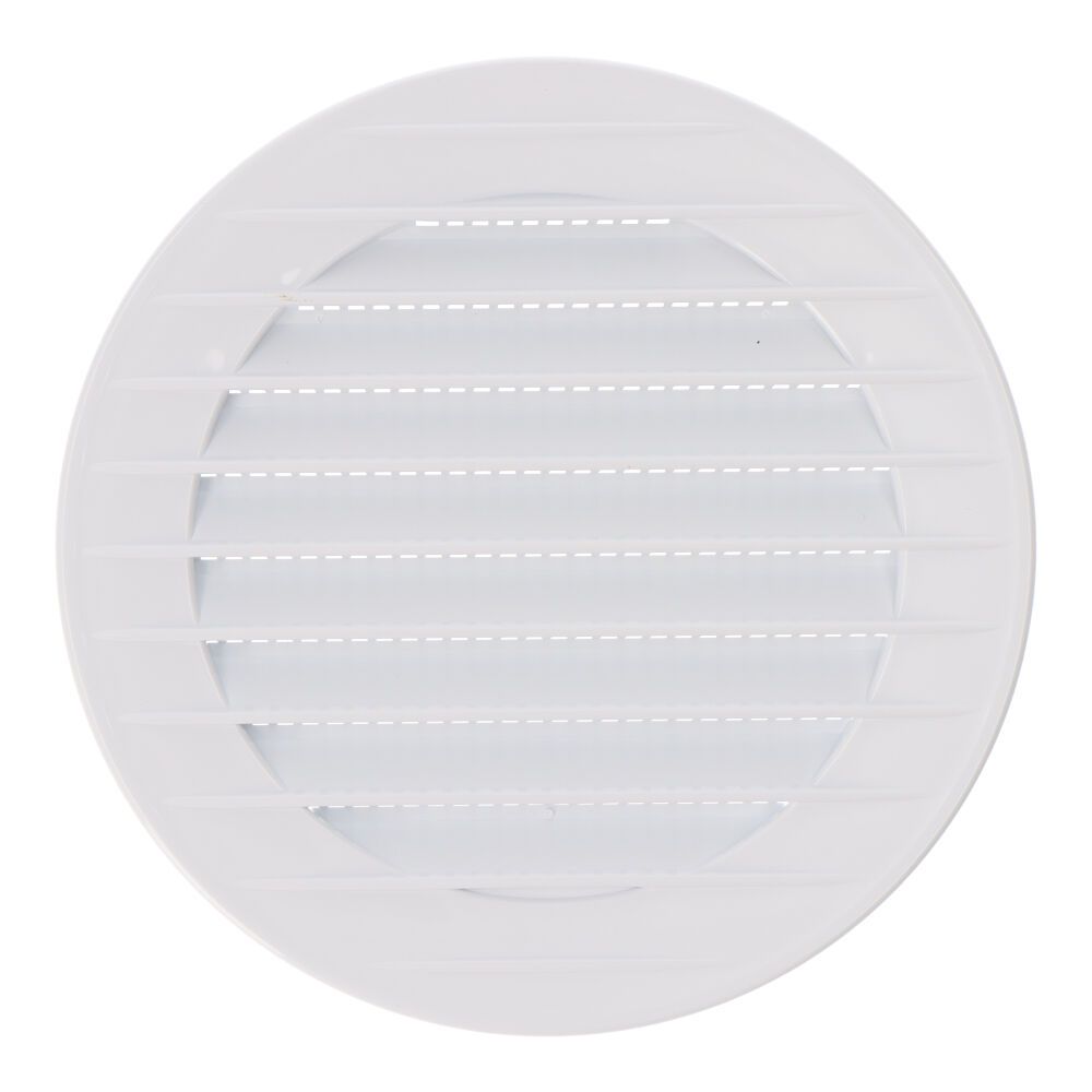 Rejilla ventilación redonda empotrable con mosquitera ø90mm abs blanca