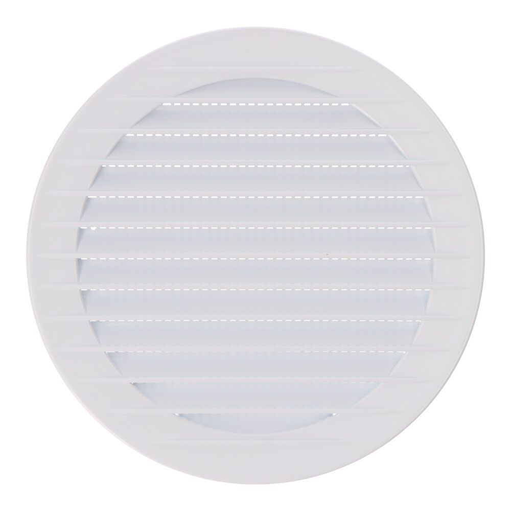 Grelha de ventilação rebatível redonda com mosqueteiro Ø120MM ABS branco