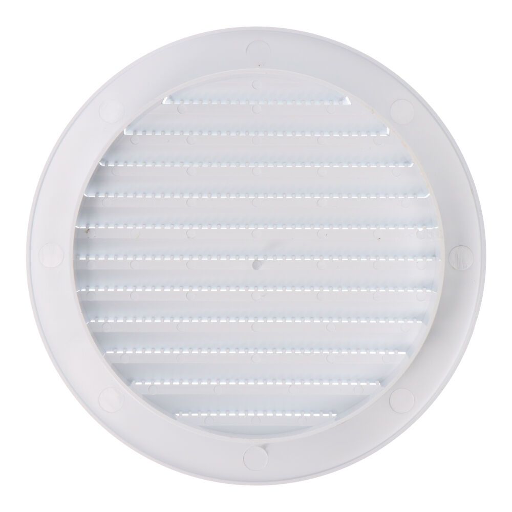 Grelha de ventilação rebatível redonda com mosqueteiro Ø120MM ABS branco - Image 2