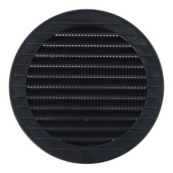 Grelha de ventilação redonda, ABS, encastrada com mosquiteiro, Ø120mm, cinza antracite