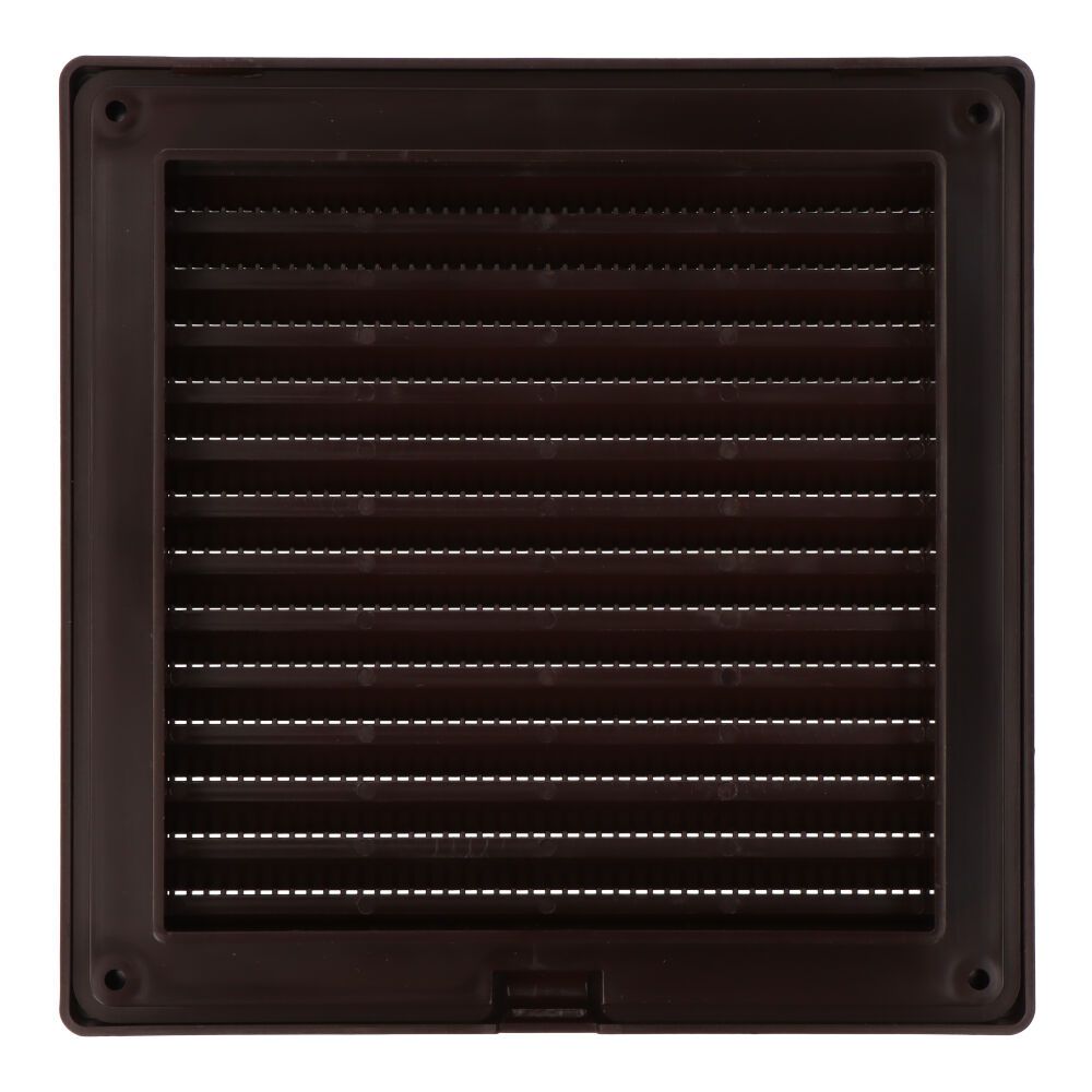 Grelha de ventilação quadrada de encastrar com mosquiteira 140x140mm ABS castanho - Image 2