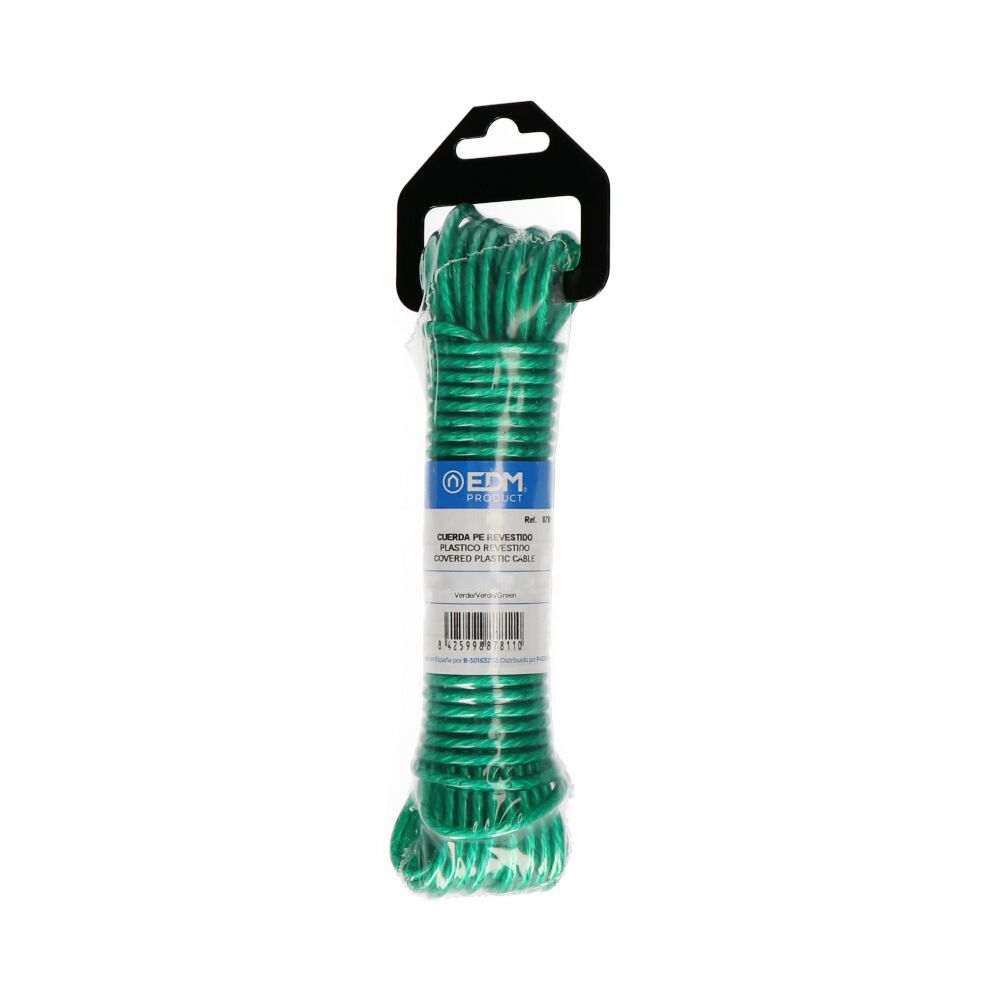 Corda plástica verde revestida PVC, estendal 15 m - Image 2