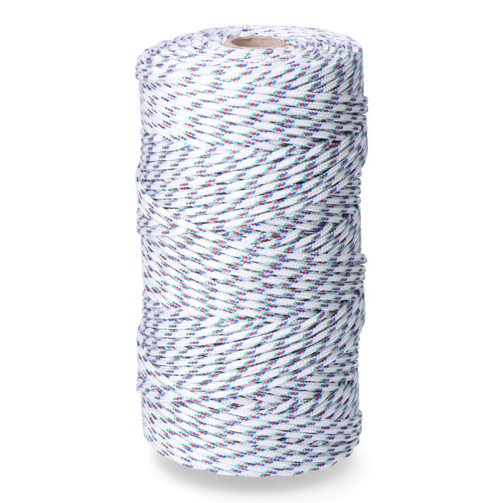 Cordón trenzado polipropileno tricolor, calibre 5 mm x 200 m
