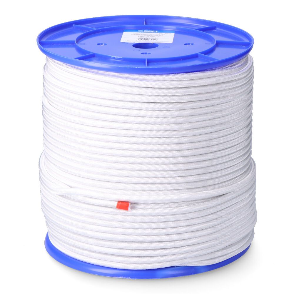 Corda de borracha elástica branca poliéster calibre 10 mm x 100 m