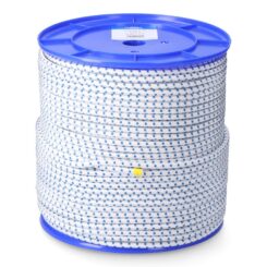 Corda de borracha elástica branca / azul poliéster calibre 6 mm x 200 m