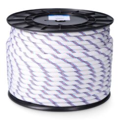 Corda adriça entrançada de poliéster branco distinta, calibre 6 mm x 300 m