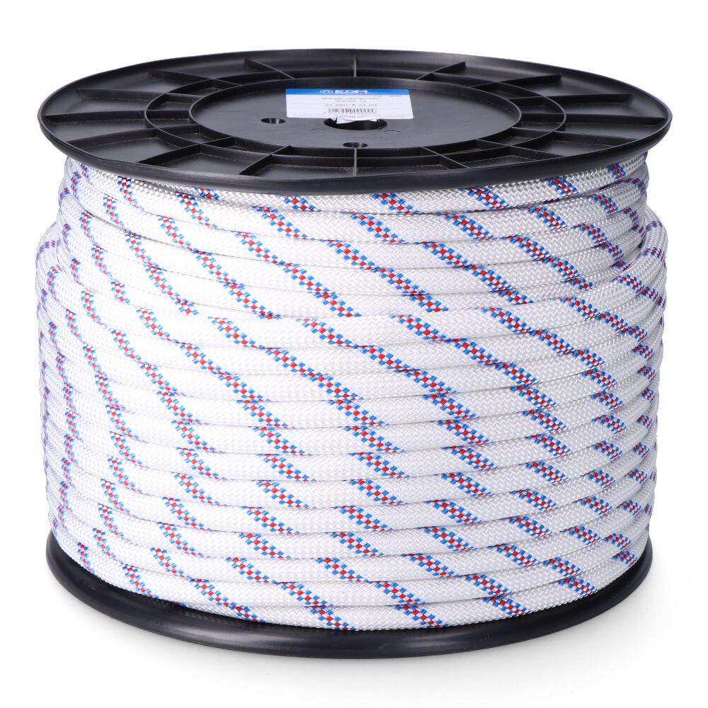 Corda adriça entrançada de poliéster branco distinta, calibre 8 mm x 200 m
