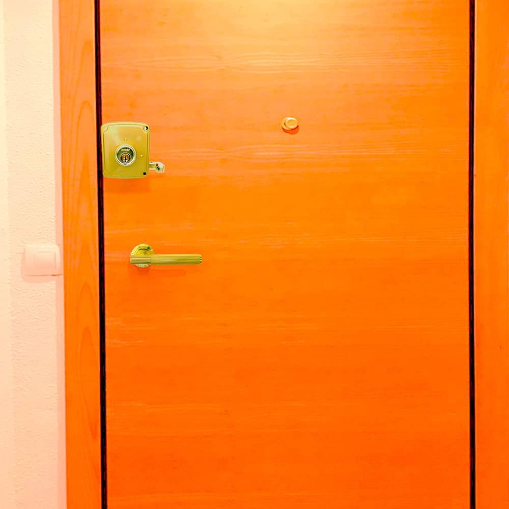 Fechadura de sobreposição CRS02 direita 40 x 80 mm pintada em dourado - Image 3