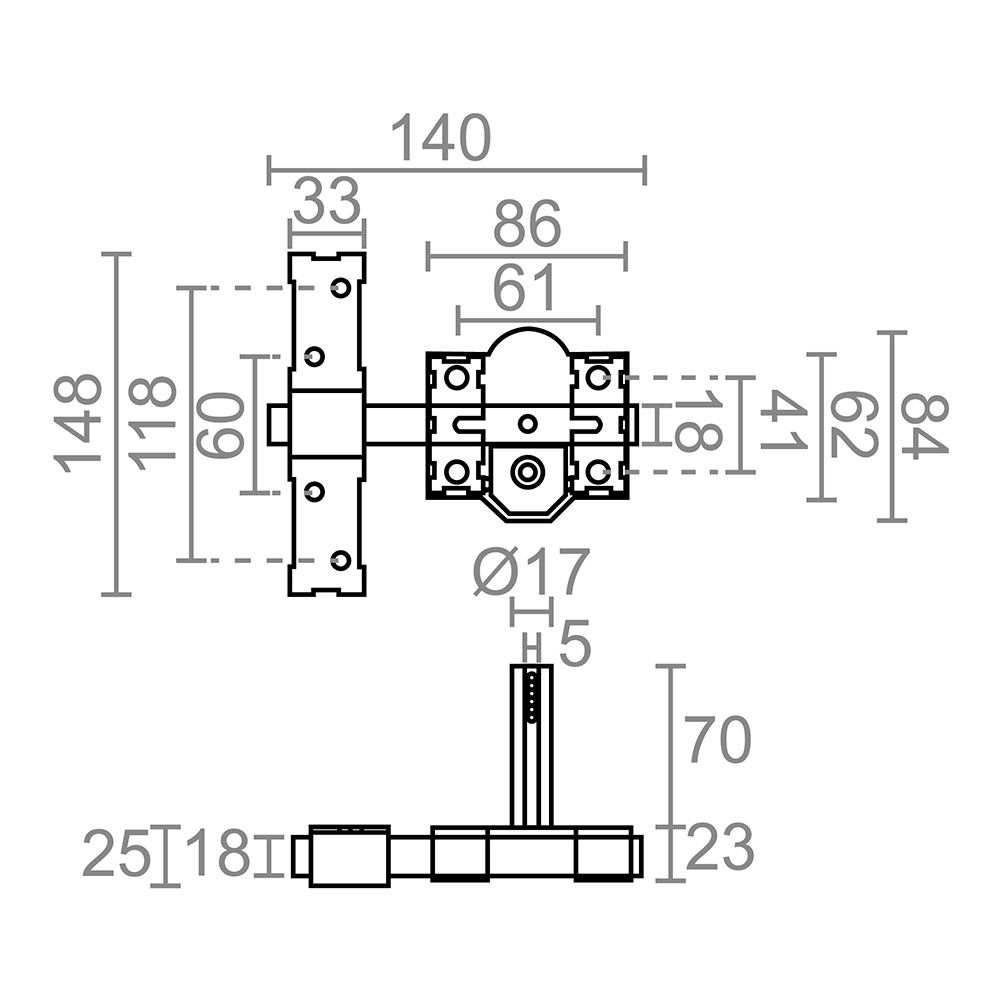 Trinco de sobreposição CRR08 86B/70mm níquel - Image 3