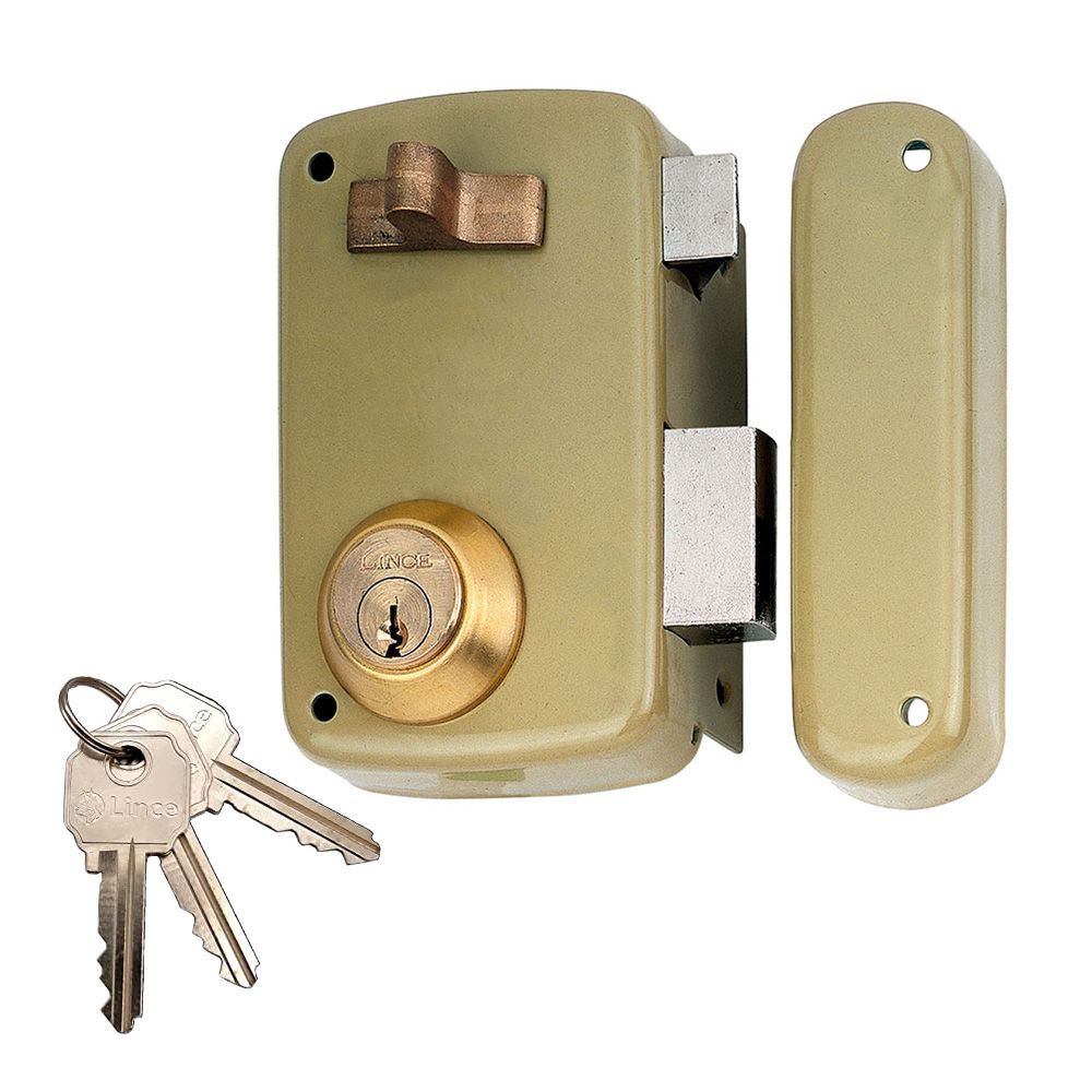 Fechadura de sobreposição com cilindro 5056A entrada 70mm, à direita 95056AHE70D lince