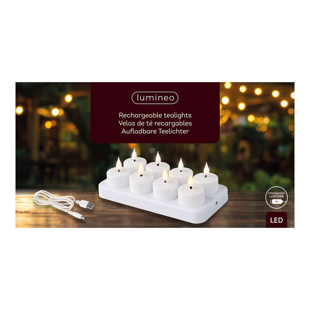 Vela LED recarregável de plástico para interiores, 8 unidades - Image 2
