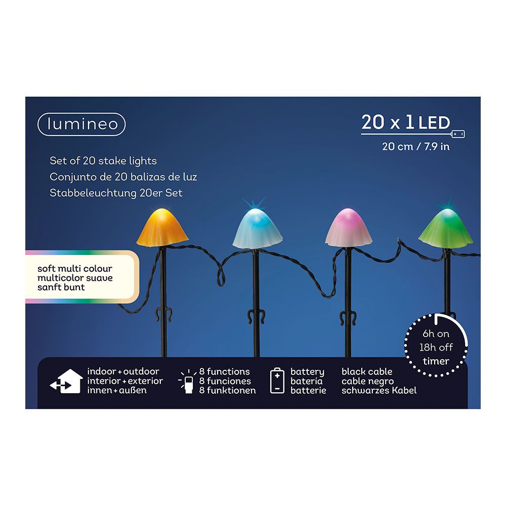 Estaca LED em forma de cogumelo multicor com 8 funções para exterior 491763 - Image 2