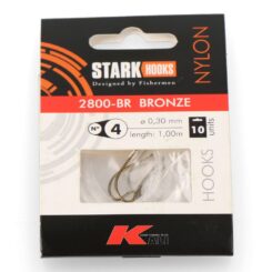 Anzol 2800-BR bronze montado recto, tamanho nº 4, 10 un