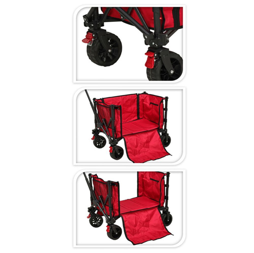 Carrinho dobrável 70 kg, vermelho - Image 2