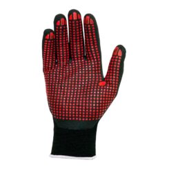 Luvas de nylon/lycra com palma de nitrilo foam/pontos, agility® dots, preta e vermelha, T-10 XL