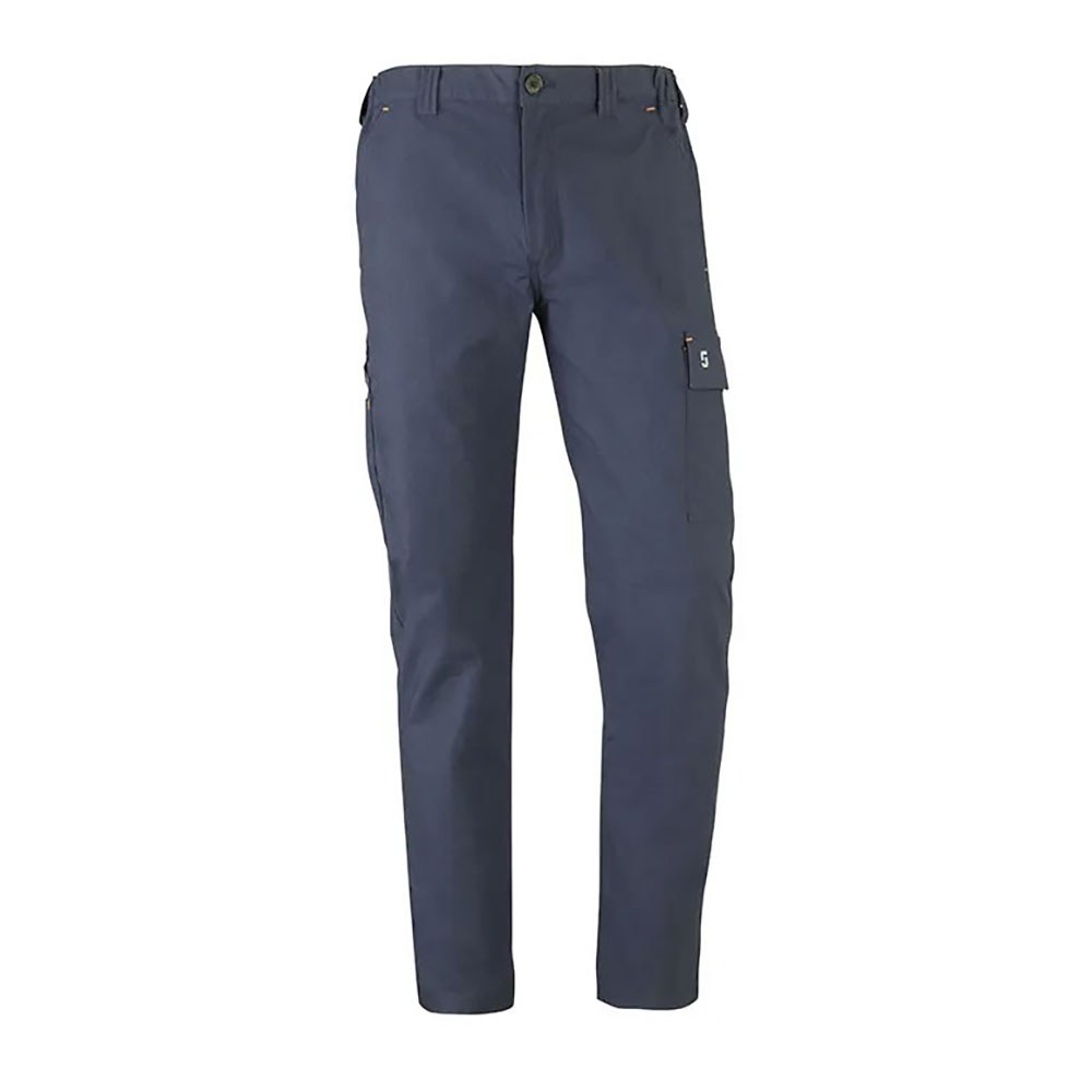 Calça de estrada azul marinho com tecido elástico e vários bolsos, tamanho XL