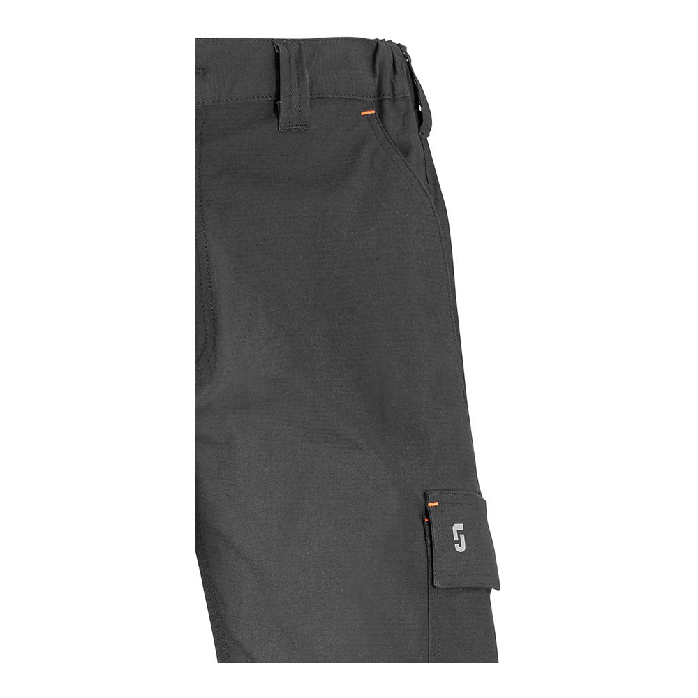 Calça de estrada cinza elástica com vários bolsos, tamanho G - Image 3