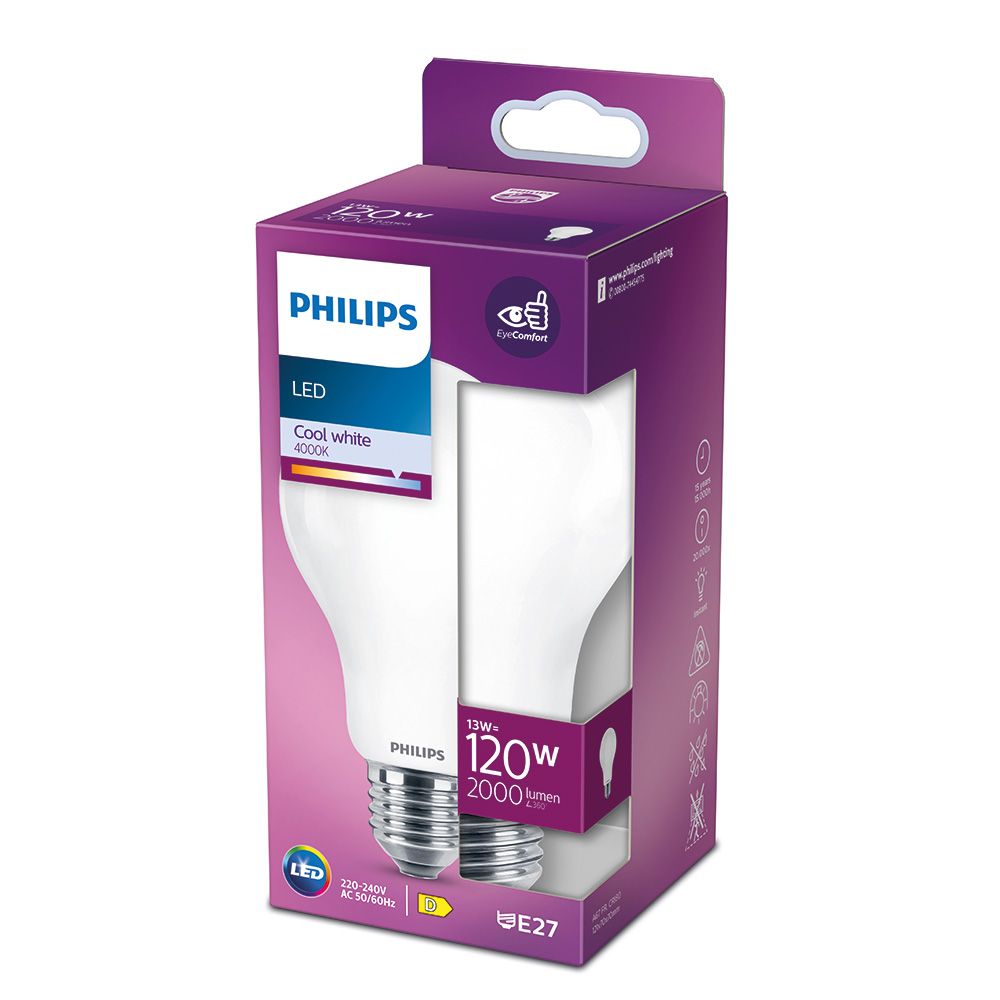 Lâmpada standard LED E27 13W 2000lm 4000K LUZ DIA Ø7x12,1cm. philips - Image 2