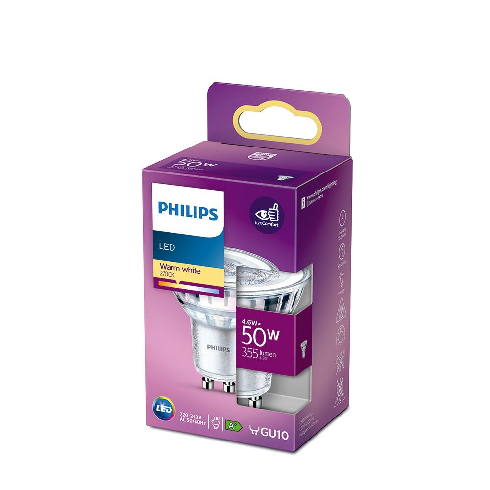Bombilla dicroica led gu10 4,6 w 390 lm 2700 k luz calida ø5 x 5,4 cm - Image 2