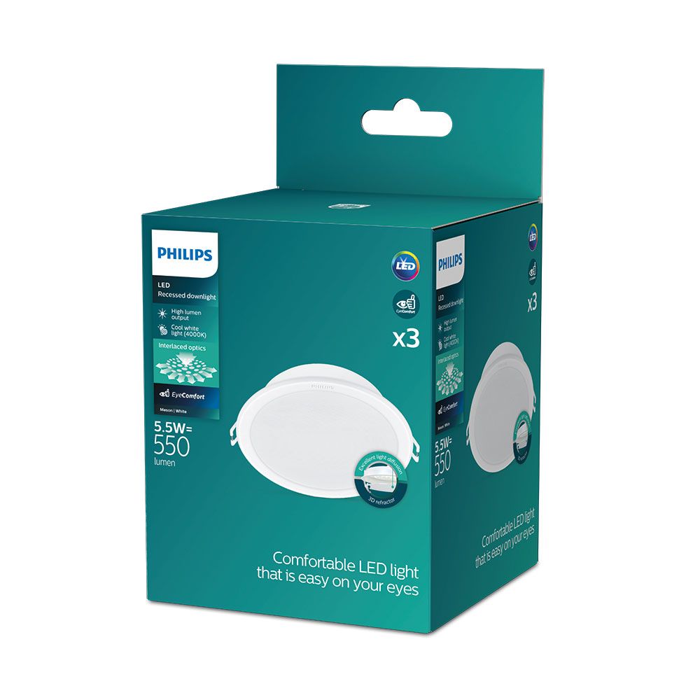 Pack 3UN meson downlight COR branco, 5,5W, 550Im. philips - Image 2