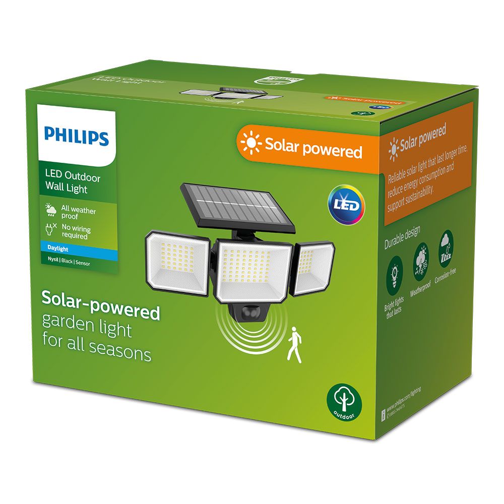 Luminária de parede solar nysil com sensor 8,7 W, 5000 K, 1000 LM - Image 3