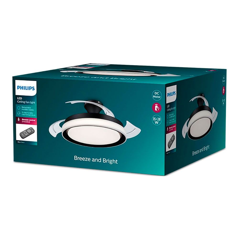 Ventoinha de teto LED modelo bliss. COR preto. potência: 28 + 35 W pás: Ø106 cm com comando - Image 2