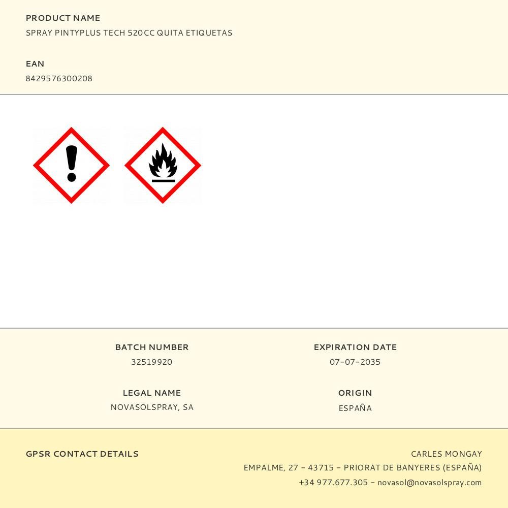Removedor de adesivo Spray tech 520 cc - Image 2