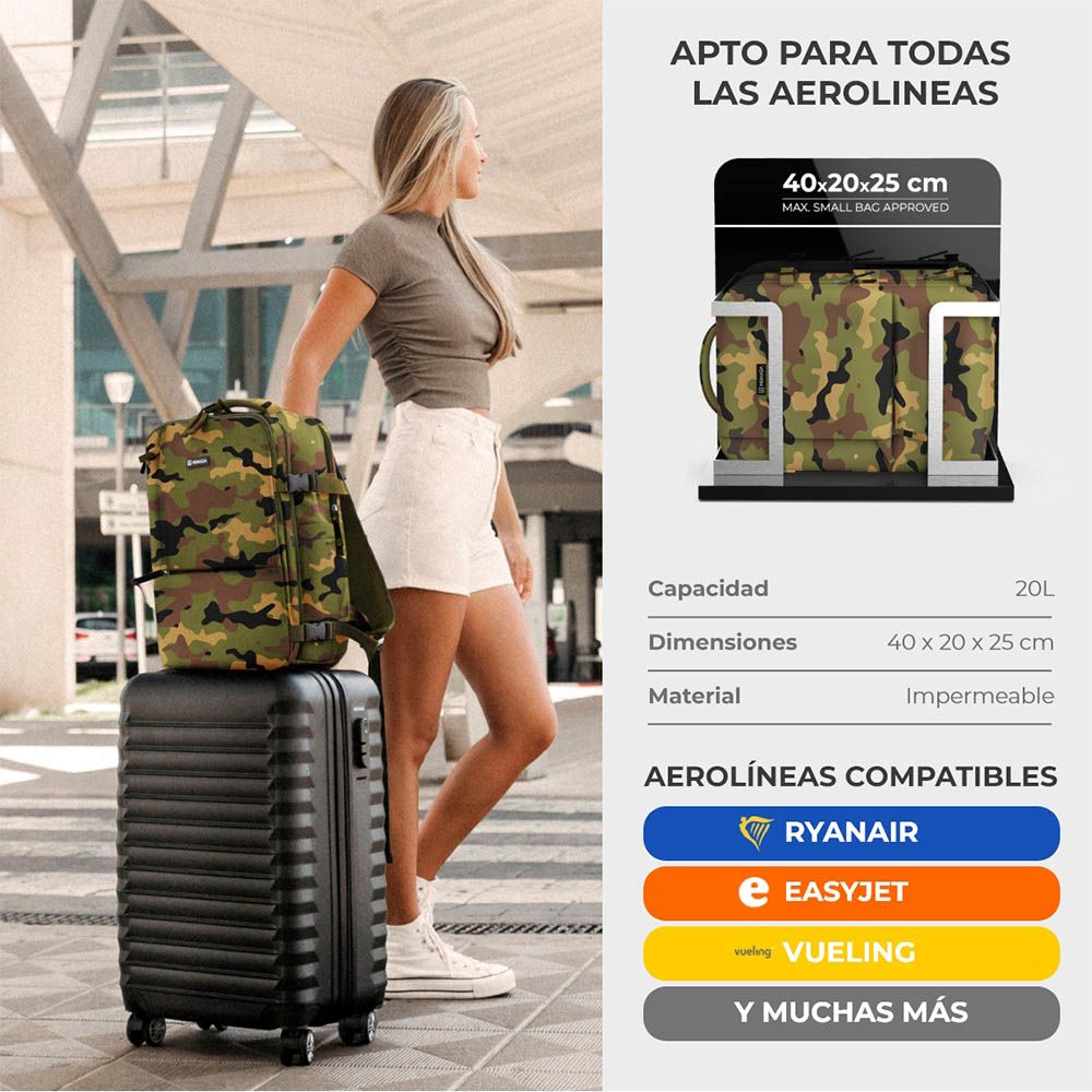 Mochila explorer backpack B40 de 20l, 40x25x20cm estampado camuflagem - Image 10
