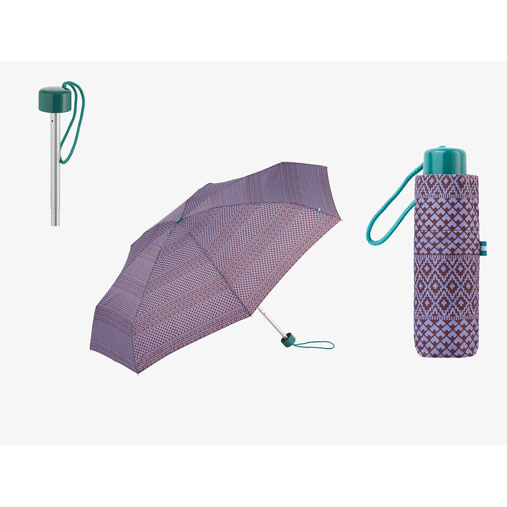 Mini guarda-chuva manual estampado étnico com UV 50+, cores sortidas - Image 3