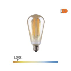 Lâmpada ovóide com filamento LED, vidro vintage e27 6w 560 lm 2000k luz quente ø6,4 x 14,2 cm