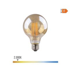 Lâmpada globo com filamento LED, vidro vintage e27 8w 720lm 2000k luz quente ø8 x 12 cm