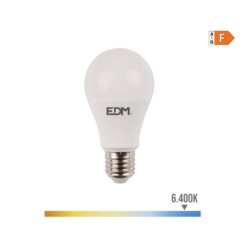 EDM Lâmpada LED standard com sensor de presença e crepúsculo e27 12 w 1154 lm 6400 k luz fria ø6 x 11 cm