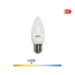 EDM Lâmpada vela LED e27 5 w 400 lm 4000 k luz natural ø3,5 x 10 cm