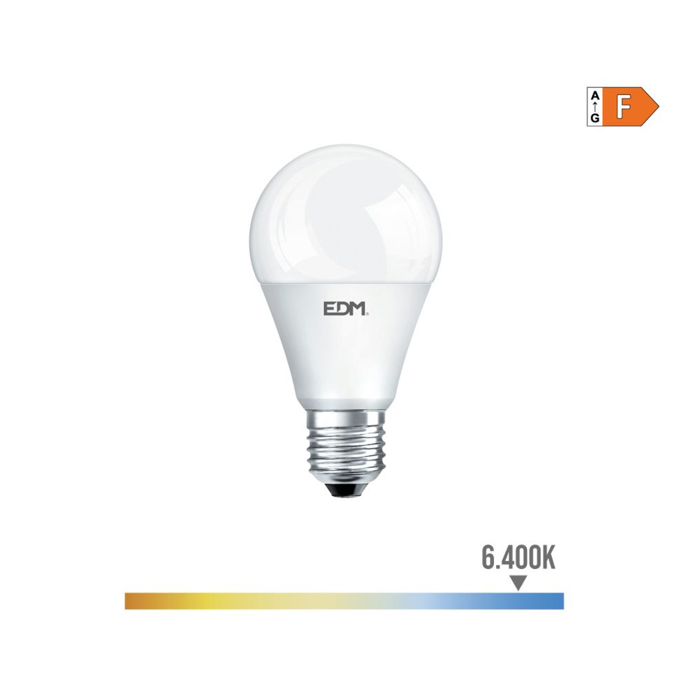 Lâmpada standard LED dimmável E27 10W 810lm 6400K LUZ fria Ø6x11cm EDM