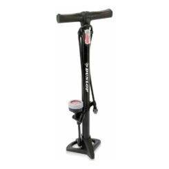 Bomba de pé para bicicletas com manômetro analógico, preta, 22,5 x 16 x 60 cm