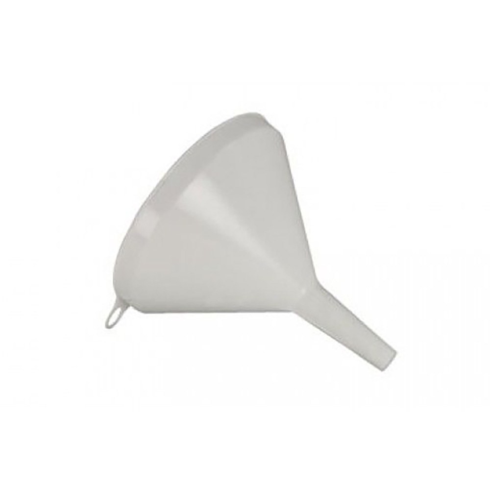 Funil de plástico com bico rígido para transferência de líquidos, Ø100 mm