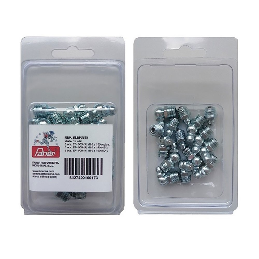 Graxeira reta EF-503 com rosca de 1/8, GAS-28 H, blister 10 un