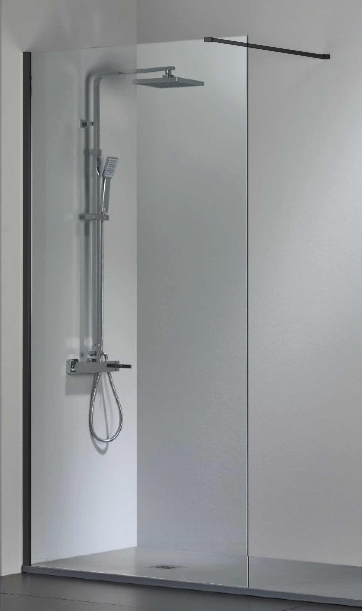 Painel de Duche Preto 90cm