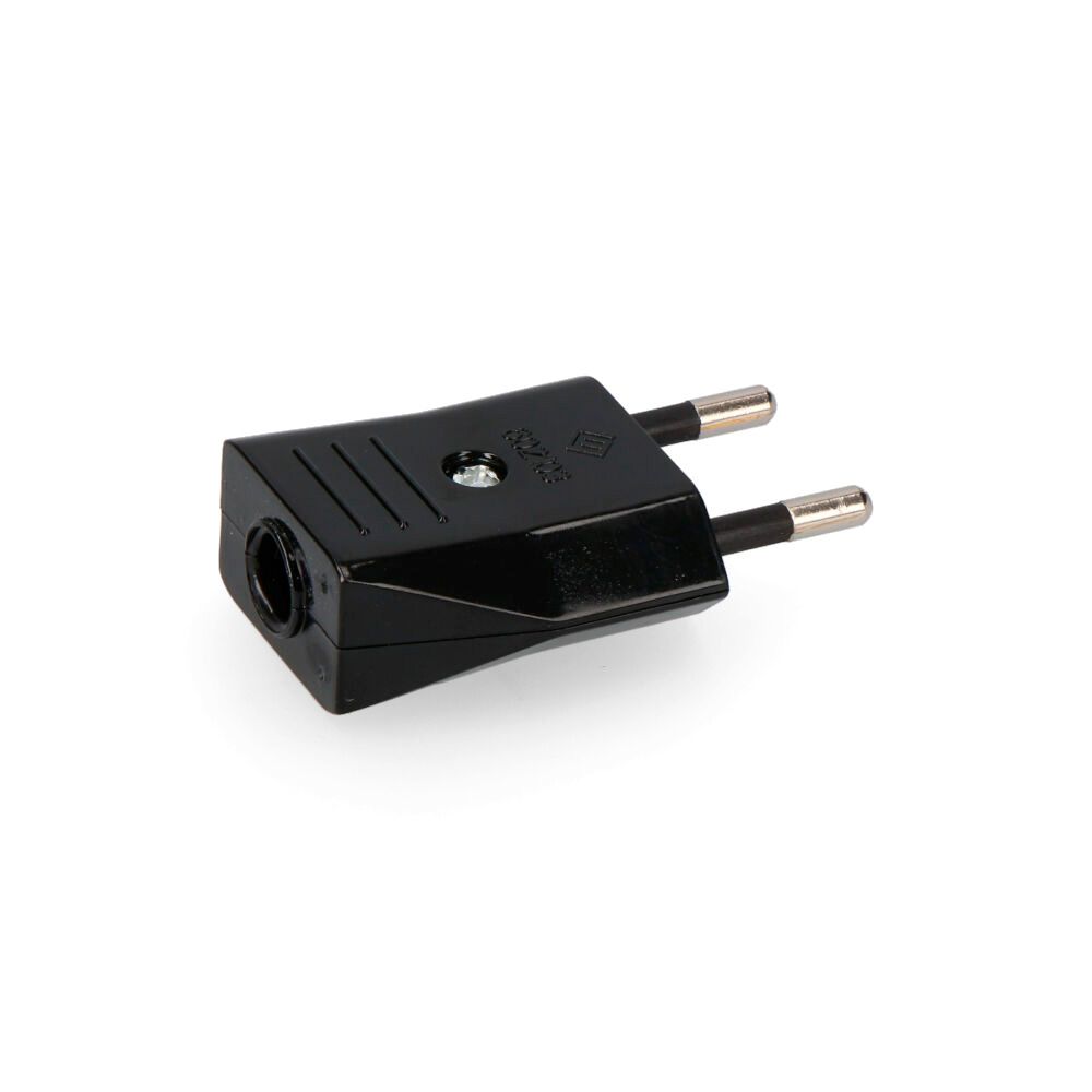 Ficha 10A 250V 4mm preta (embalada)