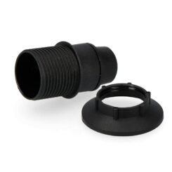Casquilho com semi-rosca E14 + anilha 44025 preto (embalado) solera