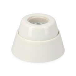 Porta-lâmpadas E-27 tomada reta porcelana branca (embalagem)