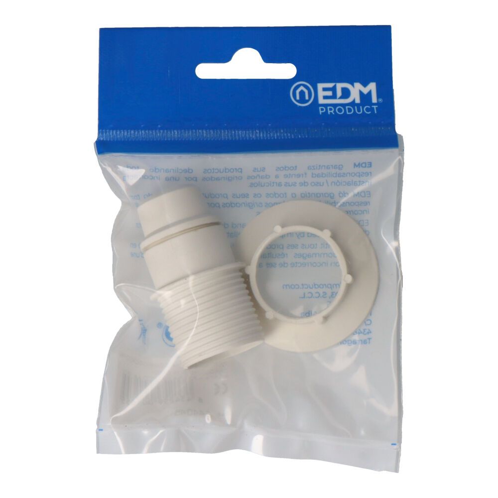 Porta-lâmpadas semi-rosca E-14 + anilha branco (embalado) - Image 2