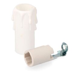 SOLERA Casquilho de porcelana e-14 + vela curta branca (embalado)