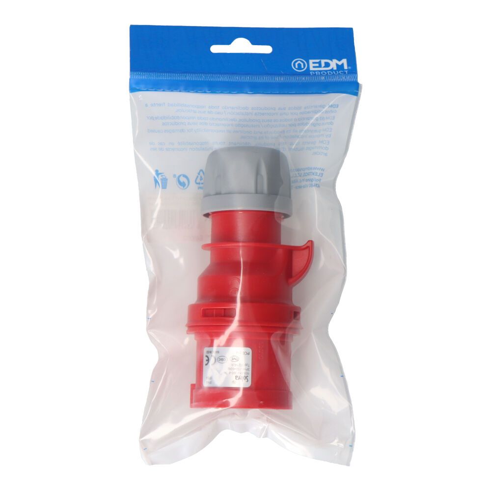 Cetac 3P+T plugue vermelho 16A 400V~ IP44 (embalado) - Image 2