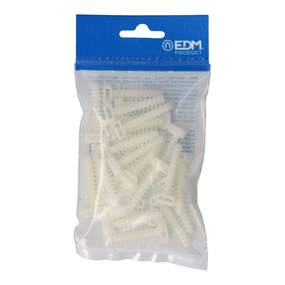 Bucha para abraçadeira branca N°8 25 unidades/blister embalada EDM - Image 2